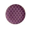 TigerChef Purple Plastic Appetizer Plate With Gold Lattice Pattern 7-1/4" - 10 Pcs