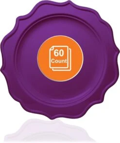 TigerChef Purple Scalloped Rim Disposable Appetizer Plate 8", 60/Pack