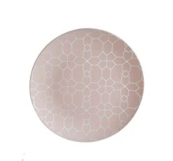 TigerChef Silver Geo Pattern Blush Plastic Appetizer Plate 7-1/4" - 10 Pcs