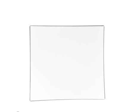 TigerChef White With Silver Trim Square Coupe Plastic Appetizer Plate 8" - 10 Pcs 3 TigerChef White With Silver Trim Square Coupe Plastic Appetizer Plate 8" - 10 Pcs