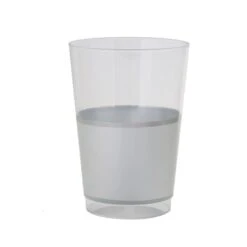TigerChef Silver With Silver Band Plastic Cups 12 Oz. - 10 Pcs
