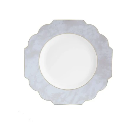 TigerChef White Marble Gold Scalloped Rim Plastic Dinner Plate 10.7"- 10 Pcs 3 TigerChef White Marble Gold Scalloped Rim Plastic Dinner Plate 10.7"- 10 Pcs