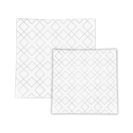 TigerChef White Silver Art Deco Square Coupe Appetizer Plate 8" - 10 Pcs 3 TigerChef White Silver Art Deco Square Coupe Appetizer Plate 8" - 10 Pcs