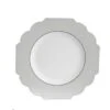 TigerChef White Silver Scalloped Rim Plastic Dinner Plate 10-7/10" - 10 Pcs -Dixie Shop TigerChef White Silver Scalloped Rim Plastic Dinner Plate 10 7 quot 10 pcs 308592 medium
