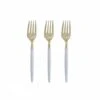 TigerChef White And Gold Two Tone Plastic Mini Forks - 20 Pcs -Dixie Shop TigerChef White and Gold Two Tone Plastic Mini Forks 20 pcs 313243 medium