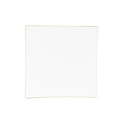 TigerChef White With Gold Trim Square Coupe Plastic Dinner Plate 10-1/2" - 10 Pcs 3 TigerChef White With Gold Trim Square Coupe Plastic Dinner Plate 10-1/2" - 10 Pcs