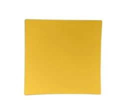 TigerChef Yellow Gold Rim Square Dinner Plates 10-1/2" - 10 Pcs