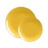 TigerChef Yellow With Gold Rim Plastic Dinner Plate 10-1/4" - 10 Pcs