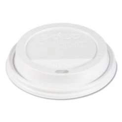 Traveler Cappuccino Style Dome Lid, Polypropylene, Fits 10-24 Oz. Hot Cups, White, 1000/Carton