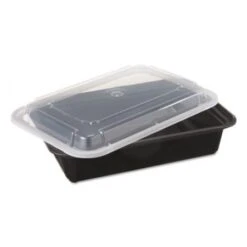 VERSAtainers, Black/Clear, 38 Oz., 6w X 8 1/2d X 2h, 150/Carton