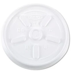 Dart Vented Plastic Hot Cup Lids, White, 10 Oz. Cups - 1000 Pcs