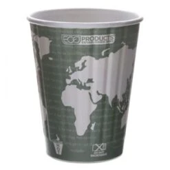 World Art Renewable And Compostable Insulated Paper Hot Cups, PLA, 12 Oz., 40/Packs, 15 Packs/Carton